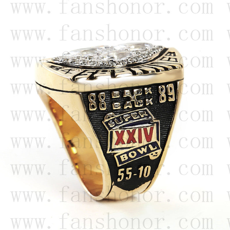 Customized San Francisco 49ers NFL 1989 Super Bowl XXIV Championship Ring