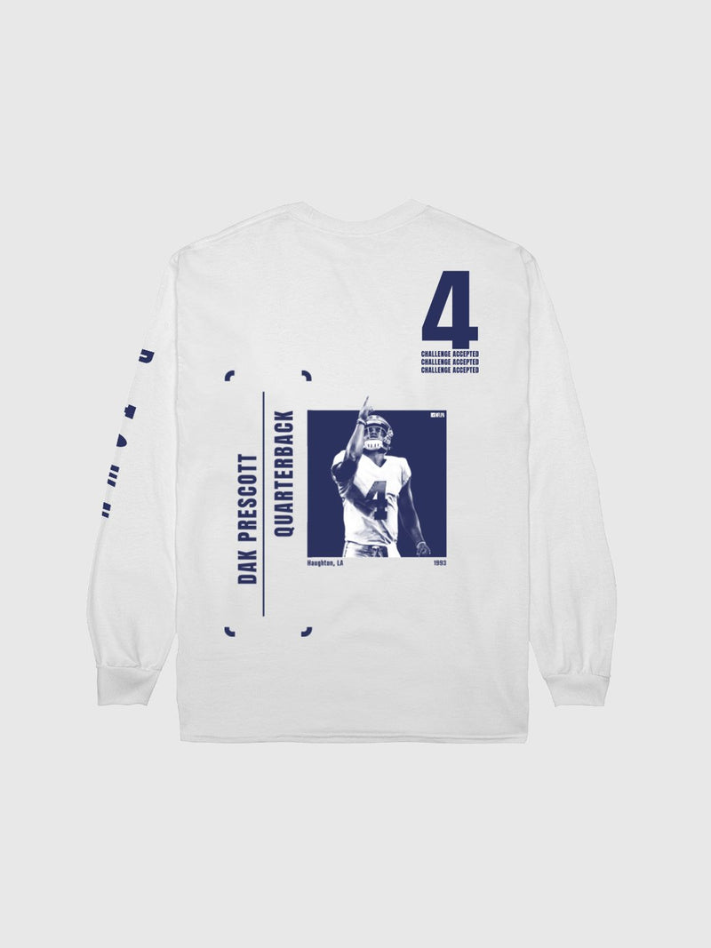 Dak Prescott Cowboys QB 4 Long Sleeve T Shirt Jersey