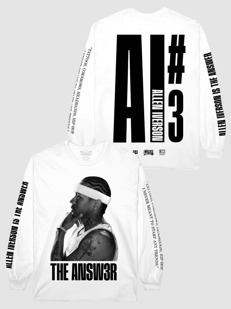 Allen Iverson The Answer Long Sleeve T Shirt Jersey