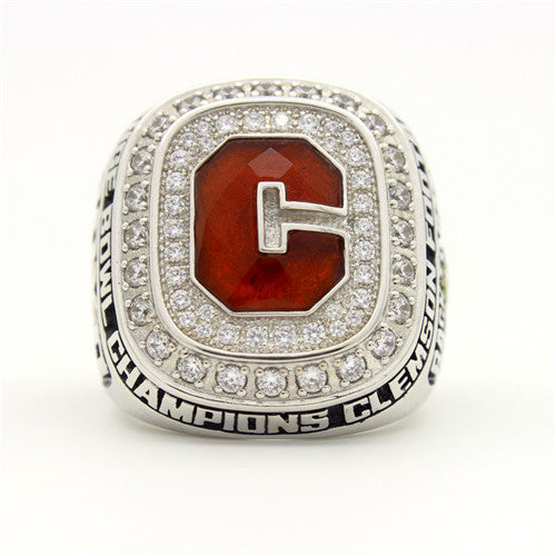 Custom Clemson Tigers 2014 Orange Bowl (January) Championship Ring With Red Ruby