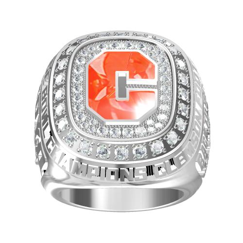 Custom Clemson Tigers 2014 Orange Bowl (January) Championship Ring With Red Ruby