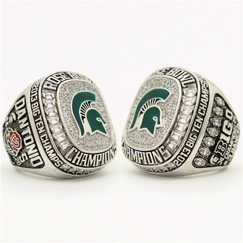 Custom Michigan State Spartans 2013 Season Rose Bowl And Big Ten Champions Ring