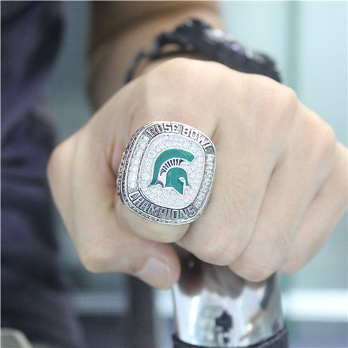 Custom Michigan State Spartans 2013 Season Rose Bowl And Big Ten Champions Ring