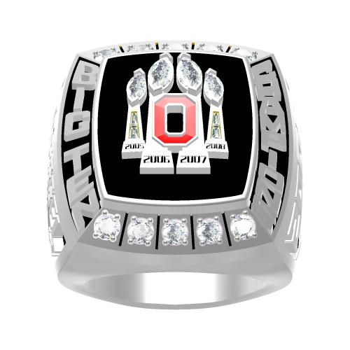 Custom OSU Ohio State Buckeyes 2008 Big Ben Championship Ring With Red Rubies