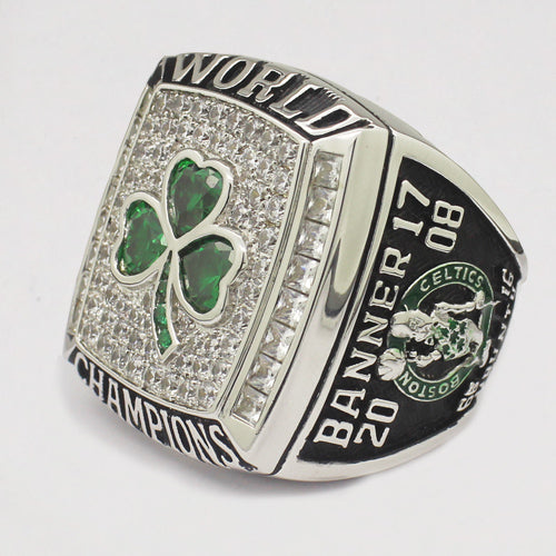 Boston Celtics 2008 NBA Finals National Basketball World Championship Ring With Green Crystals