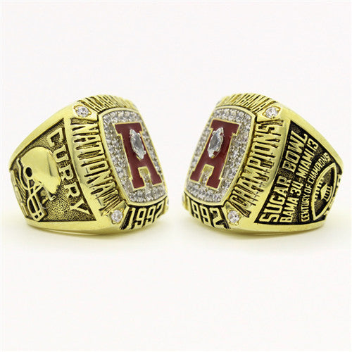 Custom Alabama Crimson Tide 1992 National Championship Ring