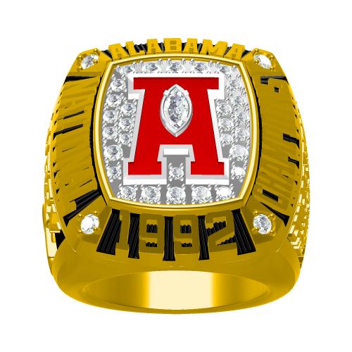 Custom Alabama Crimson Tide 1992 National Championship Ring