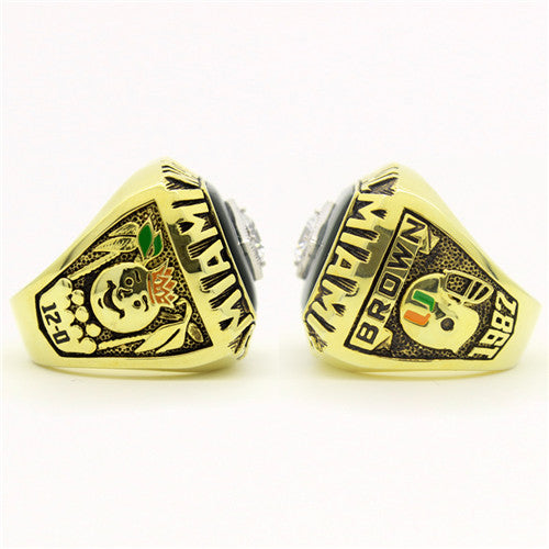 Custom Miami Hurricanes 1987 National Championship Ring