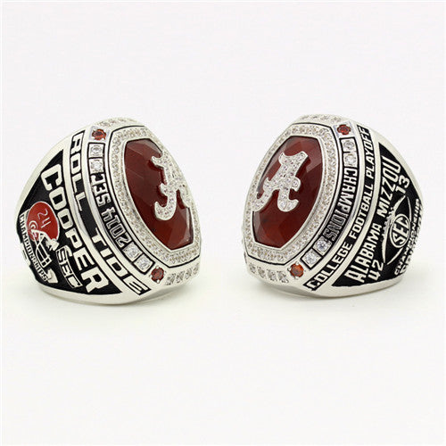 Custom Alabama Crimson Tide 2014 SEC Southeastern Conference Football Season Championship Ring With Red Ruby