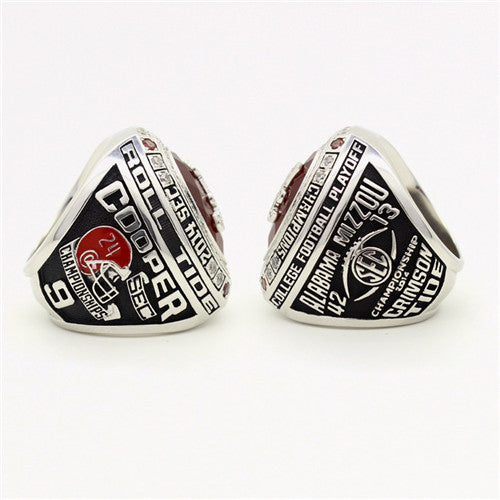 Custom Alabama Crimson Tide 2014 SEC Southeastern Conference Football Season Championship Ring With Red Ruby