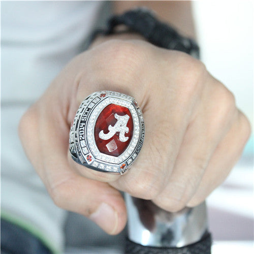 Custom Alabama Crimson Tide 2014 SEC Southeastern Conference Football Season Championship Ring With Red Ruby