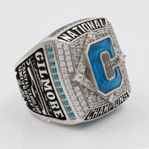 Coastal Carolina Chanticleers 2016 Baseball National Championship Ring With Blue Ctystal