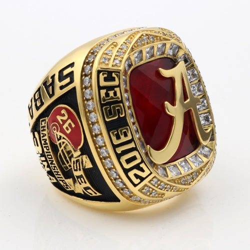 Alabama Crimson Tide 2016 SEC Championship Ring With Red Ruby