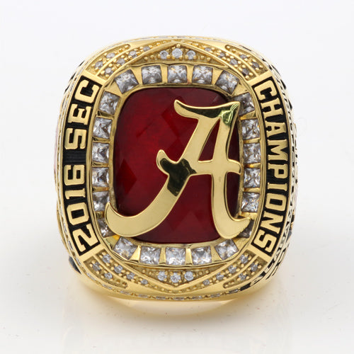 Alabama Crimson Tide 2016 SEC Championship Ring With Red Ruby