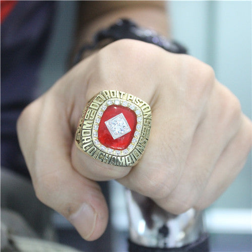 Detroit Pistons 1990 NBA Finals National Basketball World Championship Ring With Red Garnet