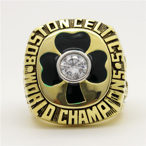 Boston Celtics 1984 NBA Finals National Basketball World Championship Ring With Green Chrysoprase