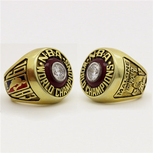 Philadelphia 76ers 1983 NBA Finals National Basketball World Championship Ring With Red Garnet