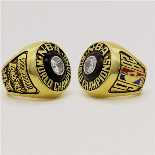 Los Angeles Lakers 1982 NBA Finals National Basketball World Championship Ring With Black Obsidian