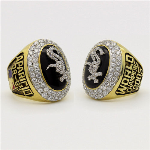 Chicago White Sox 2005 World Series MLB Championship Ring With Black Obsidian