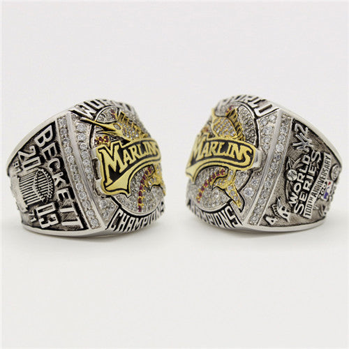 Florida Marlins (Miami Marlins) 2003 World Series MLB Championship Ring   Plating With Red Ruby