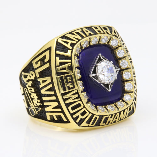 Atlanta Braves 1995 World Series MLB Championship Ring   Plating With Synthetic Sapphire