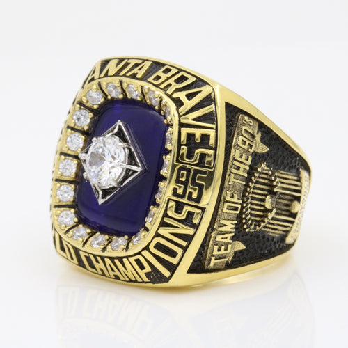 Atlanta Braves 1995 World Series MLB Championship Ring   Plating With Synthetic Sapphire