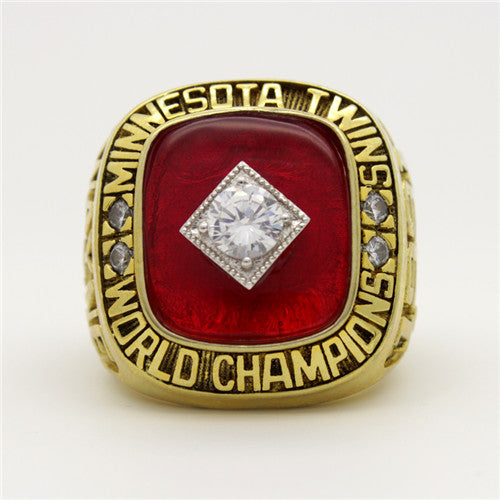 Minnesota Twins 1991 World Series MLB Championship Ring With Red Ruby