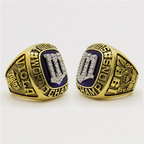 Minnesota Twins 1987 World Series MLB Championship Ring With Blue Lapis Lazuli