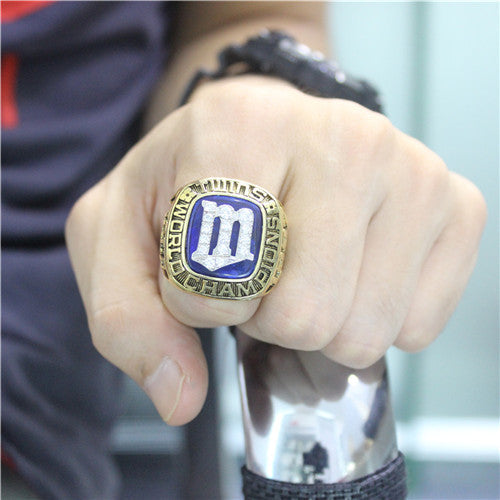 Minnesota Twins 1987 World Series MLB Championship Ring With Blue Lapis Lazuli