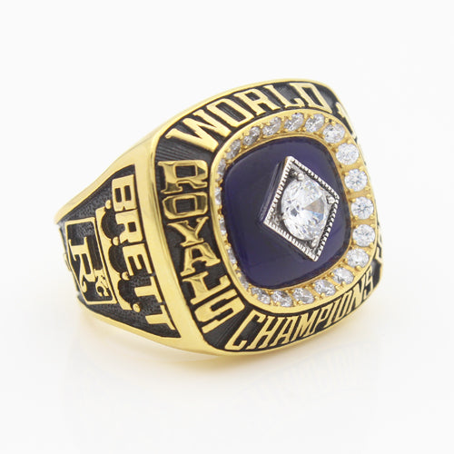 Kansas City Royals 1985 World Series MLB Championship Ring With Lapis Lazuli