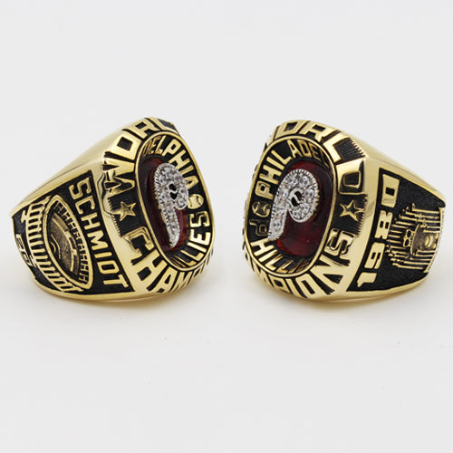 Philadelphia Phillies 1980 World Series MLB Championship Ring With Red Garnet