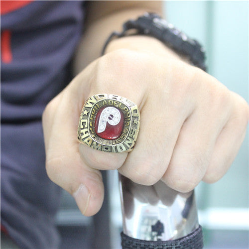 Philadelphia Phillies 1980 World Series MLB Championship Ring With Red Garnet