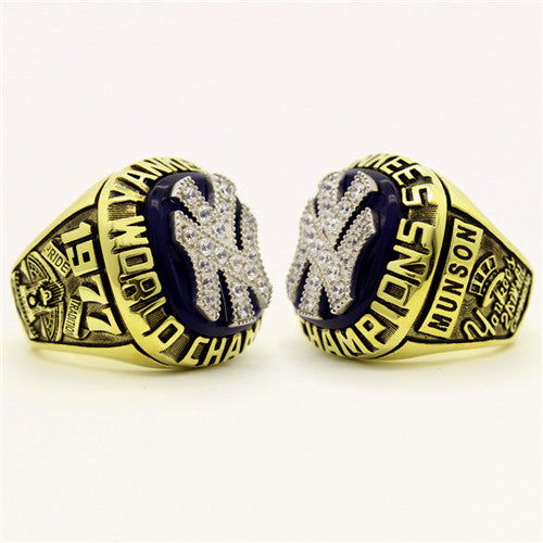 New York Yankees 1977 World Series MLB Championship Ring With Blue Lapis Lazuli