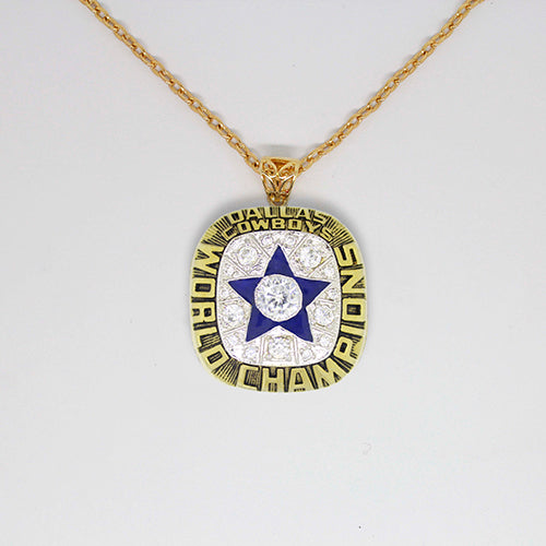 Dallas Cowboys 1971 Super Bowl VI NFL Championship Pendant with Chain