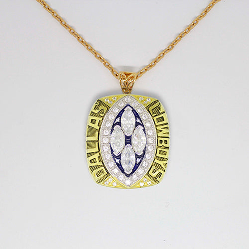 Dallas Cowboys 1993 Super Bowl XXVIII NFL Championship Pendant with Chain