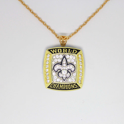 New Orleans Saints 2009 Super Bowl XLIV NFL Championship Pendant with Chain