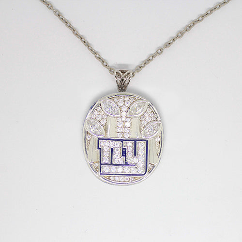 New York Giants 2011 Super Bowl XLVI NFL Championship Pendant with Chain