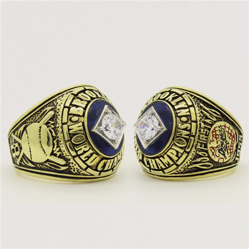 Brooklyn Dodgers 1955 World Series MLB Championship Ring With Blue Lapis Lazuli