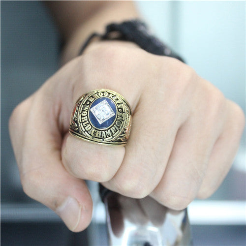 Brooklyn Dodgers 1955 World Series MLB Championship Ring With Blue Lapis Lazuli