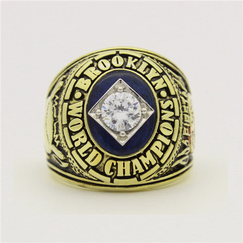 Brooklyn Dodgers 1955 World Series MLB Championship Ring With Blue Lapis Lazuli