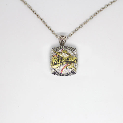 Florida Marlins 2003 World Series MLB Championship Pendant with Chain