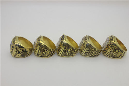 Edmonton Oilers 1984-1985-1987-1988-1990 Stanley Cup Finals NHL Championship Ring Collection