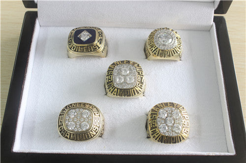 Edmonton Oilers 1984-1985-1987-1988-1990 Stanley Cup Finals NHL Championship Ring Collection