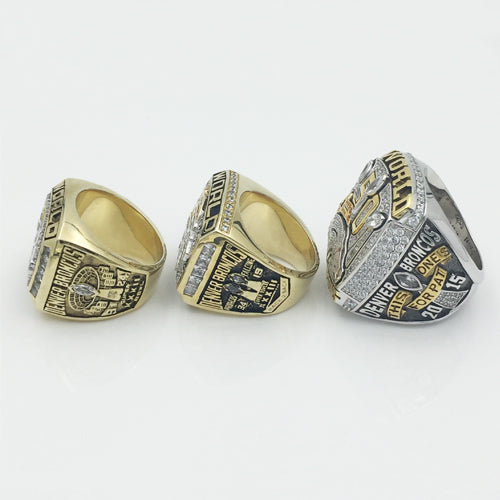 Denver Broncos 1997-1998-2015 Super Sowl Championship Ring Collection