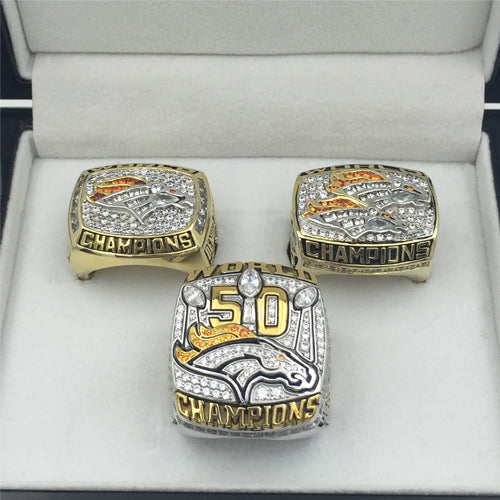 Denver Broncos 1997-1998-2015 Super Sowl Championship Ring Collection