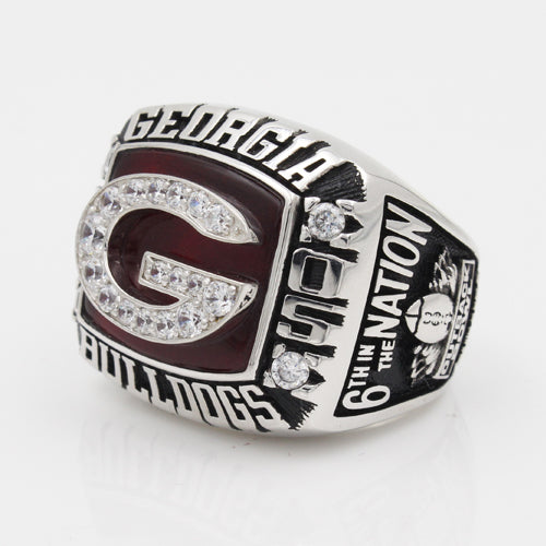 Georgia Bulldogs 2005 Outback Bowl Championship Ring With Red Ruby