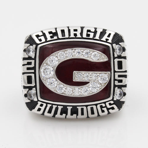 Georgia Bulldogs 2005 Outback Bowl Championship Ring With Red Ruby