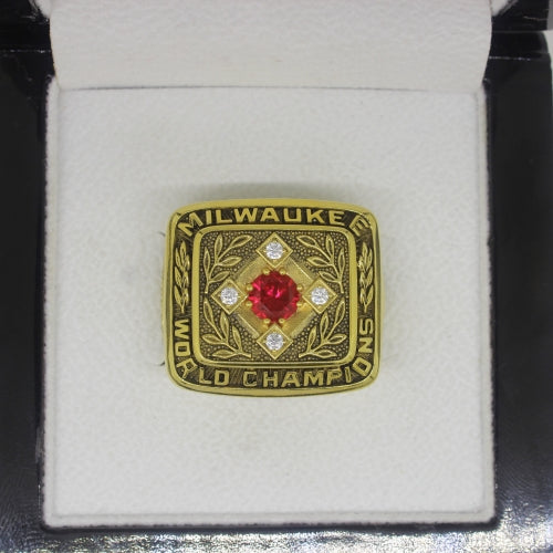 Milwaukee Braves 1957 World Series MLB Championship Ring With Red Ruby