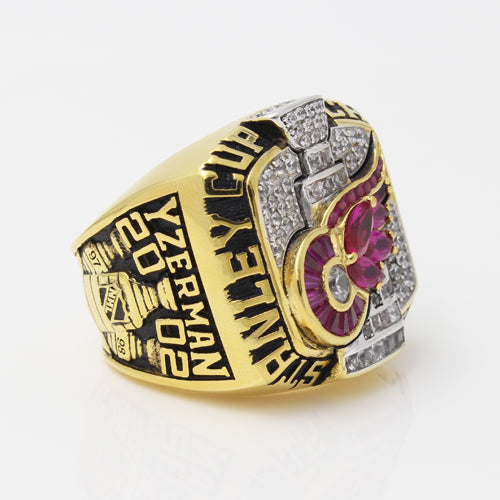 Detroit Red Wings 2002 Stanley Cup Final NHL Championship Ring With Red Ruby