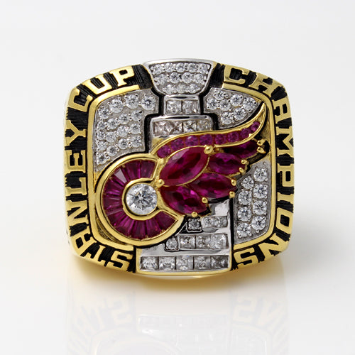 Detroit Red Wings 2002 Stanley Cup Final NHL Championship Ring With Red Ruby